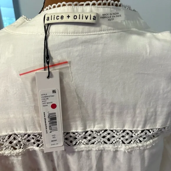 Alice + Olivia - White Lace Dress - XS
